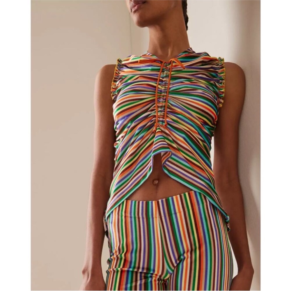 SIEDRES Striped Velvet IZA Top